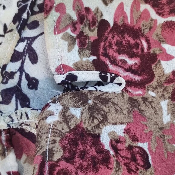 Gloria Vanderbilt  lightweight blouse asymmetric floral pattern women's XL - Picture 5 of 8